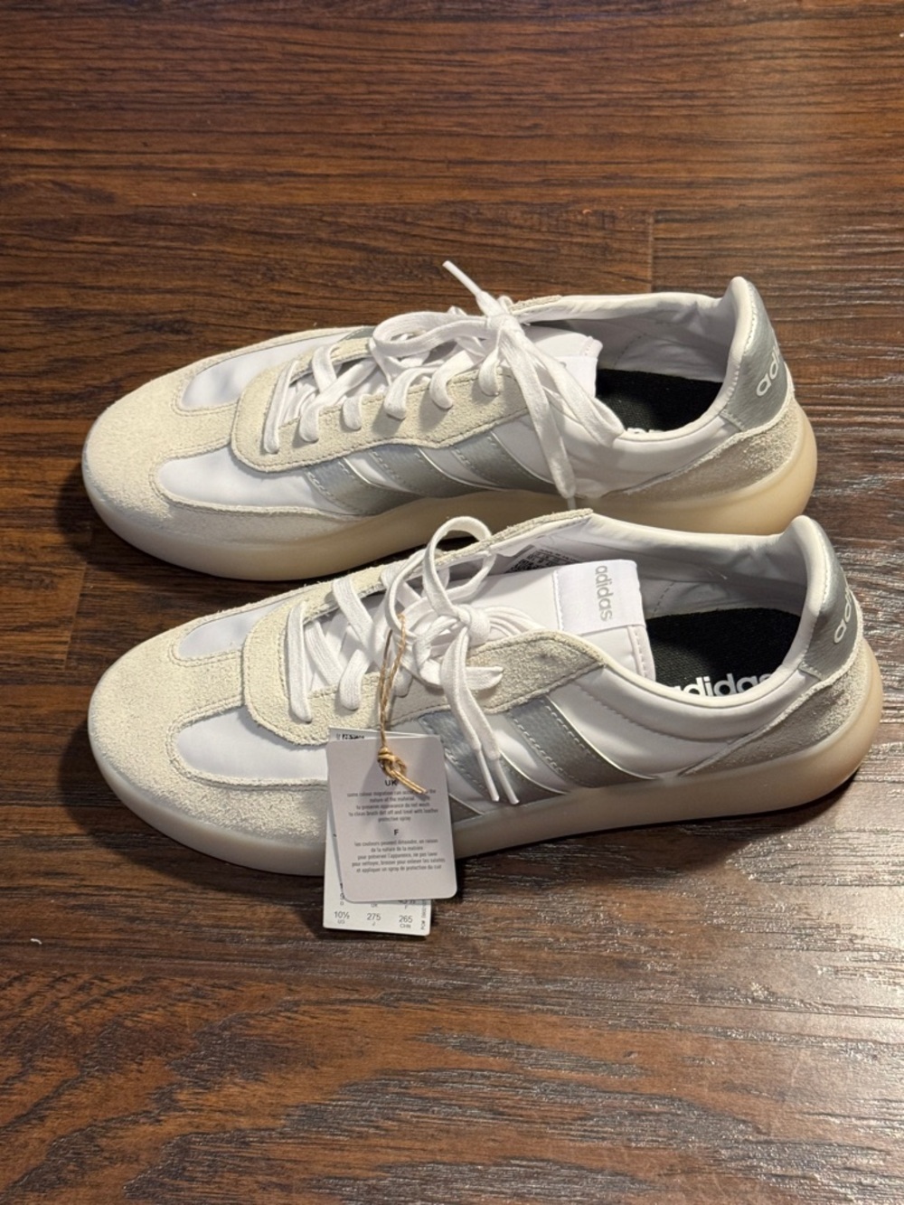 adidas NEW w/ 🏷️ TAG White Cream Suede & Leather Retro Sneakers, Women’s Sz 10.5 - Picture 6 of 10